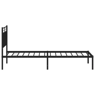 Metalowa rama łóżka z wezgłowiem, czarna, 90x190 cm Lumarko! - Łóżka - miniaturka - grafika 7