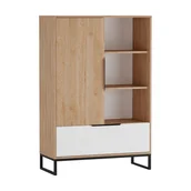 Regały - Regał R1D1SZ LR-08 Landro GIB Meble Hikora, Biały - miniaturka - grafika 1