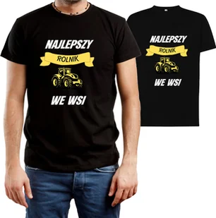T-SHIRT MĘSKI DLA ROLNIKA ROLNIK JOHN DEER KOSZULKA CZARNA R-L A258 - Koszulki męskie - miniaturka - grafika 1