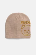 Czapki damskie - Moschino czapka wełniana kolor beżowy wełniana M3159 65331 - miniaturka - grafika 1