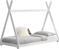 Łóżka dla dzieci i młodzieży - [en.casa] Łóżko dziecięce 90x200cm białe w stylu tipi wykonane z drewna sosnowego łóżko młodzieżowe łóżko drewniane łóżko do domu łóżko - miniaturka - grafika 1