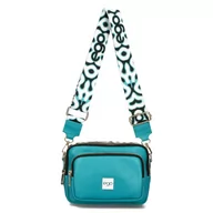 Torebki damskie - Turkusowa torebka listonoszka z kieszenią skóra - miniaturka - grafika 1