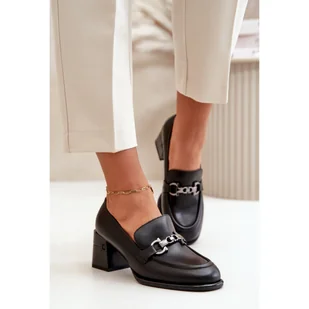 Półbuty damskie na słupku Vinceza Black czarne - Półbuty damskie - miniaturka - grafika 1