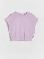 Koszulki dla dziewczynek - Reserved - T-shirt z wycięciem - fioletowy - miniaturka - grafika 1