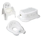 Nocniki - Zestaw NOCNIK krzesełko GRAJĄCY podnóżek NAKŁADKA sowy biały - miniaturka - grafika 1