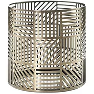 Świece - Yankee Candle 1507947 Crosshatch Sleeve, 10,5 x 10,5 x 10,2 cm, metalowy, złota 1507947 - miniaturka - grafika 1