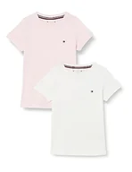 Koszulki i topy damskie - Tommy Hilfiger Top od piżamy dziewczęcej, Biały/jasnoróżowy, 8-10 Lat - miniaturka - grafika 1