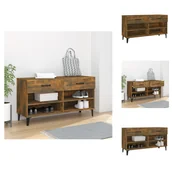 Szafki na buty - vidaXL Szafka na buty dąb wędzony 102x35x55 cm materiał drewnopochodny - Półki i szafki na buty - miniaturka - grafika 1