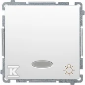 Wyłączniki światła i elektryczne - Kontakt KONTAKT_SIMON Przycisk zwierny światło z podświetleniem BASIC Biały BMS1L12V.01/11 - miniaturka - grafika 1