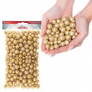 Kulki styropianowe 20g brokatowe do dekoracji stroików choinek złoty - Ozdoby bożonarodzeniowe - miniaturka - grafika 1