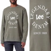Swetry męskie - Lee LEGENDARY SWS Olive Grove ZIELONA BLUZA Z LOGO REGULAR FIT M - miniaturka - grafika 1