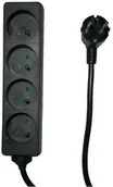 Listwy zasilające - Listwa zasilająca MicroConnect MC-PS040150FRB rozdzielacz 1,5 m 4 x gniazdo sieciowe wewnętrzna czarny - miniaturka - grafika 1