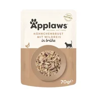 Mokra karma dla kotów - Applaws mokra karma dla dorosłych kotów Pierś kurczaka z dzikim ryżem 48x70 g - miniaturka - grafika 1