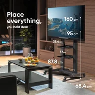 Uchwyty do telewizora - ONKRON TV SET ACC MOBILE STAND/40-80"/BLACK TS2771-B TS2771-B 4603728440132 - miniaturka - grafika 1