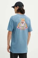 Koszulki męskie - Vans t-shirt bawełniany męski kolor niebieski z nadrukiem VN000KHWJCN1 - miniaturka - grafika 1