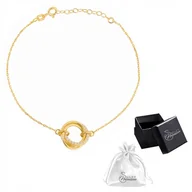 Bransoletki - Bransoletka srebrna pr. 925 Złota Celebrytka Kółeczka z Cyrkoniami Prezent - miniaturka - grafika 1