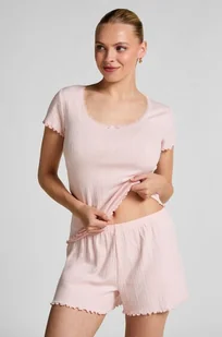 Hunkemöller Szorty Pointelle Różowy - Bielizna nocna Hunkemöller Szorty Pointelle Różowy - Bielizna nocna - miniaturka - grafika 1