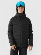 Kurtki i kamizelki sportowe męskie - Męska kurtka narciarska z puchem naturalnym 4F 4FWAW24TTJAM717- czarna - miniaturka - grafika 1