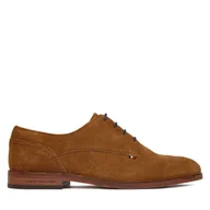Półbuty męskie - Półbuty Tommy Hilfiger Hilfiger Suede Dress Shoe FM0FM05776 Brązowy - miniaturka - grafika 1
