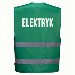 Kamizelka odblaskowa F474 PORTWEST L/XL -zielona nadruk ELEKTRYK - Odzież robocza - miniaturka - grafika 1