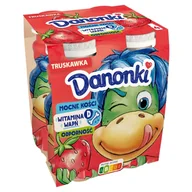 Kefiry, jogurty, maślanki - Danone Danonki do picia truskawkowe 4 x 100g - miniaturka - grafika 1