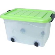Pudła i pojemniki do przechowywania - Pojemnik na kółkach 40 l zielony - miniaturka - grafika 1