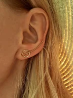 Kolczyki - Komplet kolczyk- nausznica Koło Gold pozłacane srebro lewe ucho - miniaturka - grafika 1