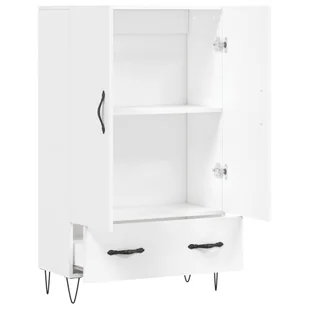 Wysoka szafka, biała, 69,5x31x115 cm, materiał drewnopochodny Lumarko! - Szafki do salonu Wysoka szafka, biała, 69,5x31x115 cm, materiał drewnopochodny Lumarko! - Szafki do salonu - miniaturka - grafika 6