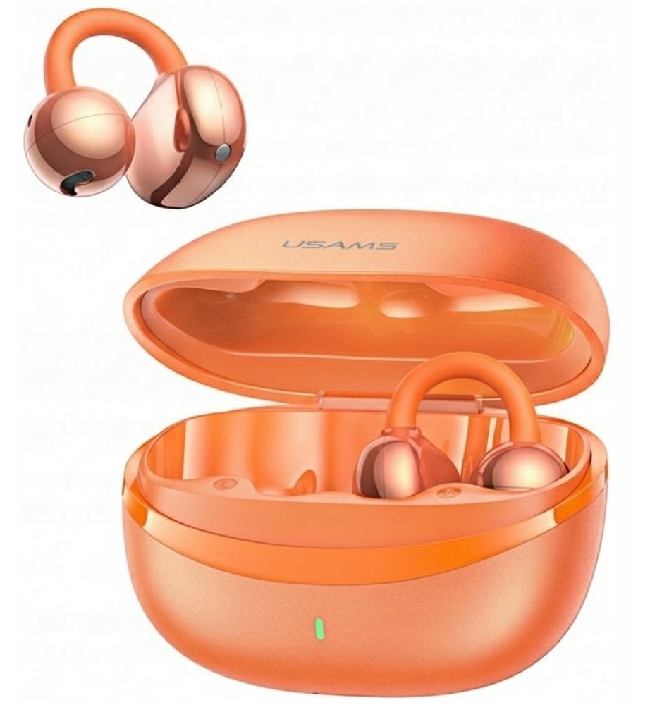 USAMS TWS R03 Echo* Clip-on Bluetooth 6.0 pomarańczowy