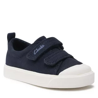 Buty dla chłopców - Trampki Clarks - City Bright T 261490876 Navy Canvas - grafika 1