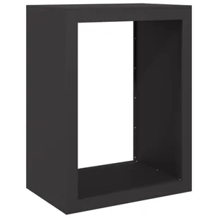 vidaXL Stojak na drewno opałowe, czarny, 60x40x80 cm, stalowy - Wózki magazynowe - miniaturka - grafika 1