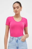Koszulki sportowe damskie - Guess t-shirt damski kolor różowy - miniaturka - grafika 1