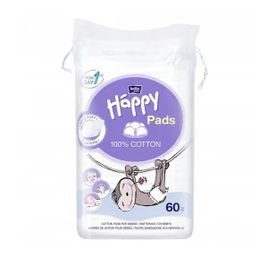 Bella Baby Happy Płatki kosmetyczne dla dzieci Baby Happy Cotton Pads 60 szt. 60 szt. - Waciki, płatki i patyczki kosmetyczne - miniaturka - grafika 1