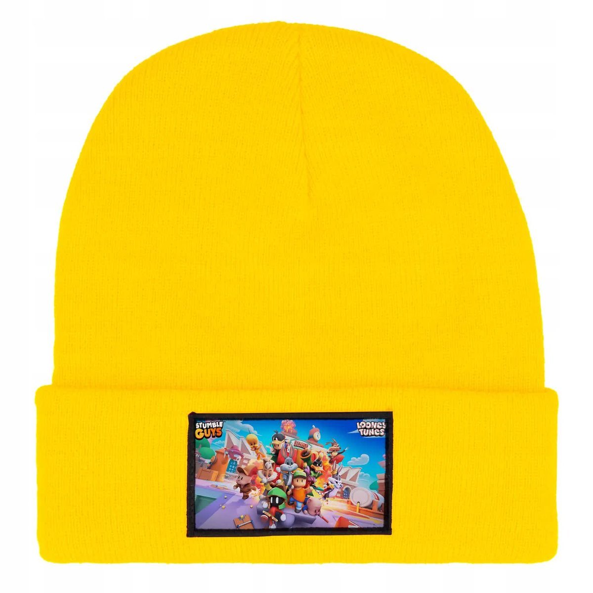 CZAPKA ZIMOWA CIEPŁA ŻÓŁTA DZIECIĘCA Z MOTYWEM FALLGUYS WIELE WZORÓW