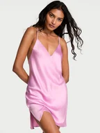 Bielizna nocna - Victoria's Secret Koszulka nocna satynowa na cienkich ramiączkach odsłaniająca plecy Open-Back Slip - miniaturka - grafika 1