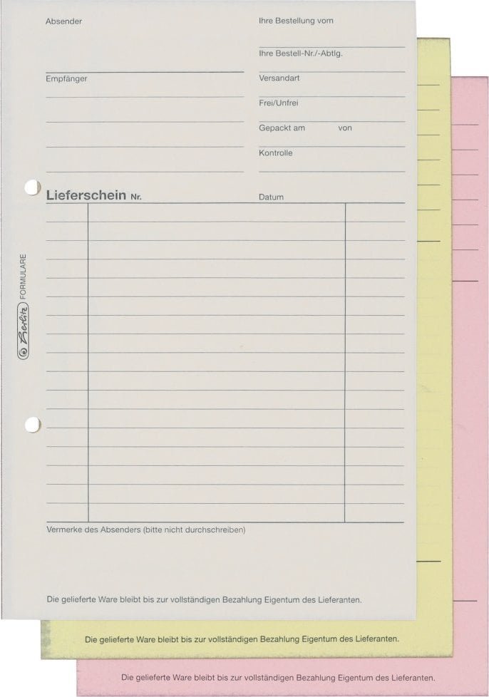 Herlitz Lieferscheinbuch A5 205 3x40 Bl. selbstdurchschreibe
