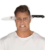 Dodatki do strojów karnawałowych - Guirca Opaska party "Nóż w głowie", plastikowy, GUIRCA, 35 cm GU26152 - miniaturka - grafika 1