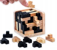 Puzzle - KREATYWNA ŁAMIGŁÓWKA KOSTKA PUZZLE DREWNIANE 3D UKŁADANKA EDUKACYJNA - miniaturka - grafika 1