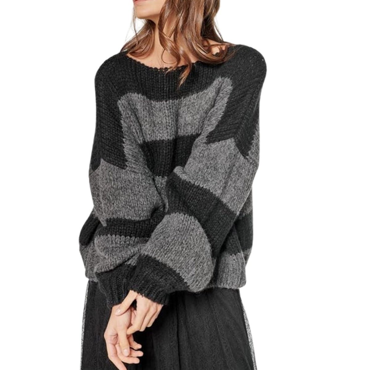 Sweter damska Le Temps des Cerises Colombe oversize z wełną-L