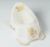 Nocniki - Tega Baby PO-046-118 Nocnik antypoślizgowy z pozytywką MIŚ biała perła - miniaturka - grafika 1