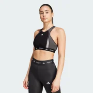Bielizna sportowa damska - Biustonosz Techfit Medium-Support High-Neck Colorblock - miniaturka - grafika 1
