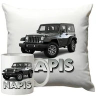 Gadżety dla niej i dla niego - Kubek Poduszka Jeep 330ml 40x40cm z Napisem Zestaw Motoryzacyjny - miniaturka - grafika 1