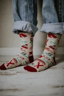 Skarpetki męskie - Skarpetki Świąteczne Zimowy Czas 39-42 Czerwone, La Skarpeta - miniaturka - grafika 1