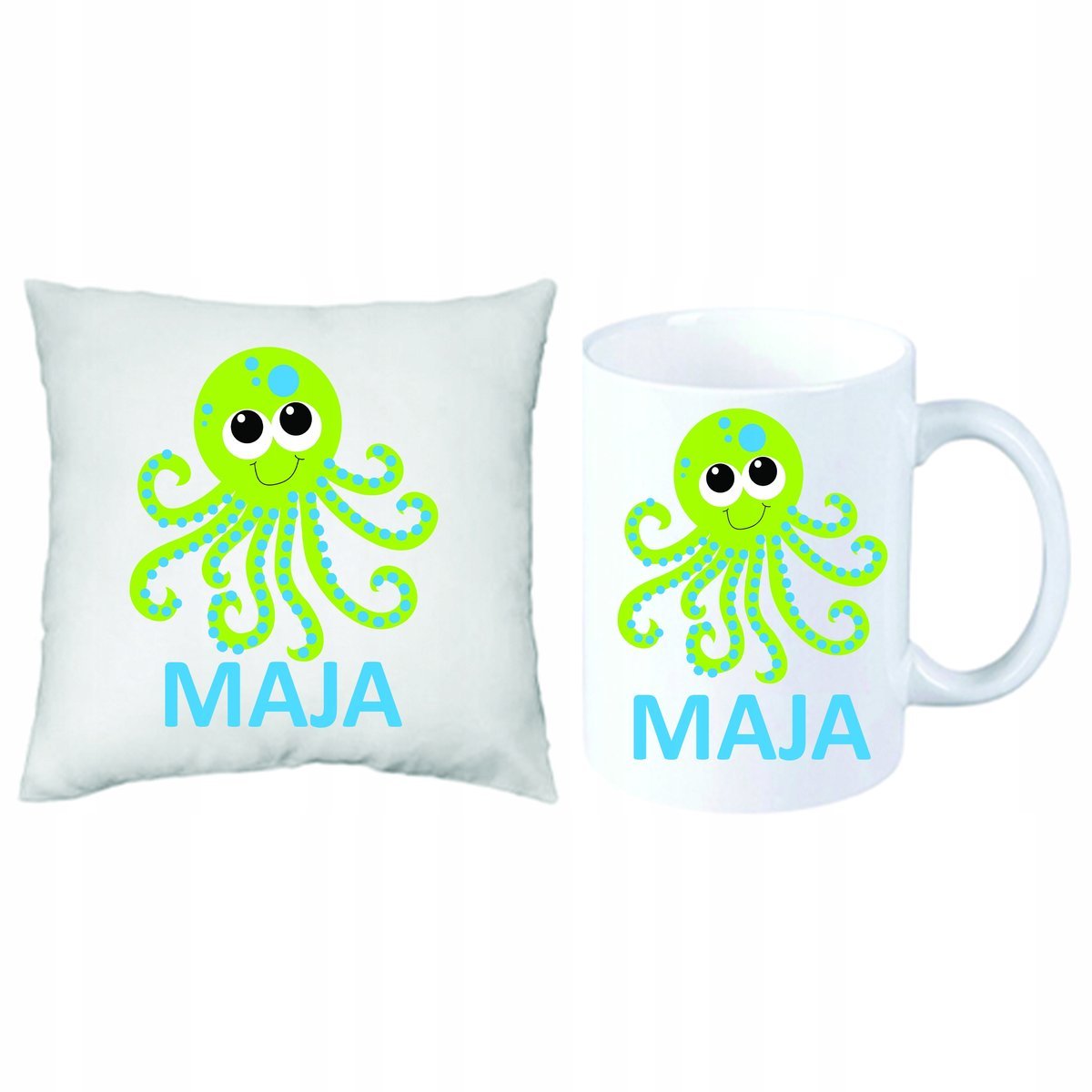 ZESTAW PREZENT PODUSZKA + KUBEK Ośmiorniczka Rybka