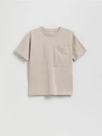 Koszulki dla chłopców - Reserved - Bawełniany t-shirt - kremowy - miniaturka - grafika 1