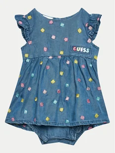 Guess Sukienka codzienna S4GG17 WFBS0 Granatowy Regular Fit - Sukienki i spódniczki dla dziewczynek - miniaturka - grafika 1