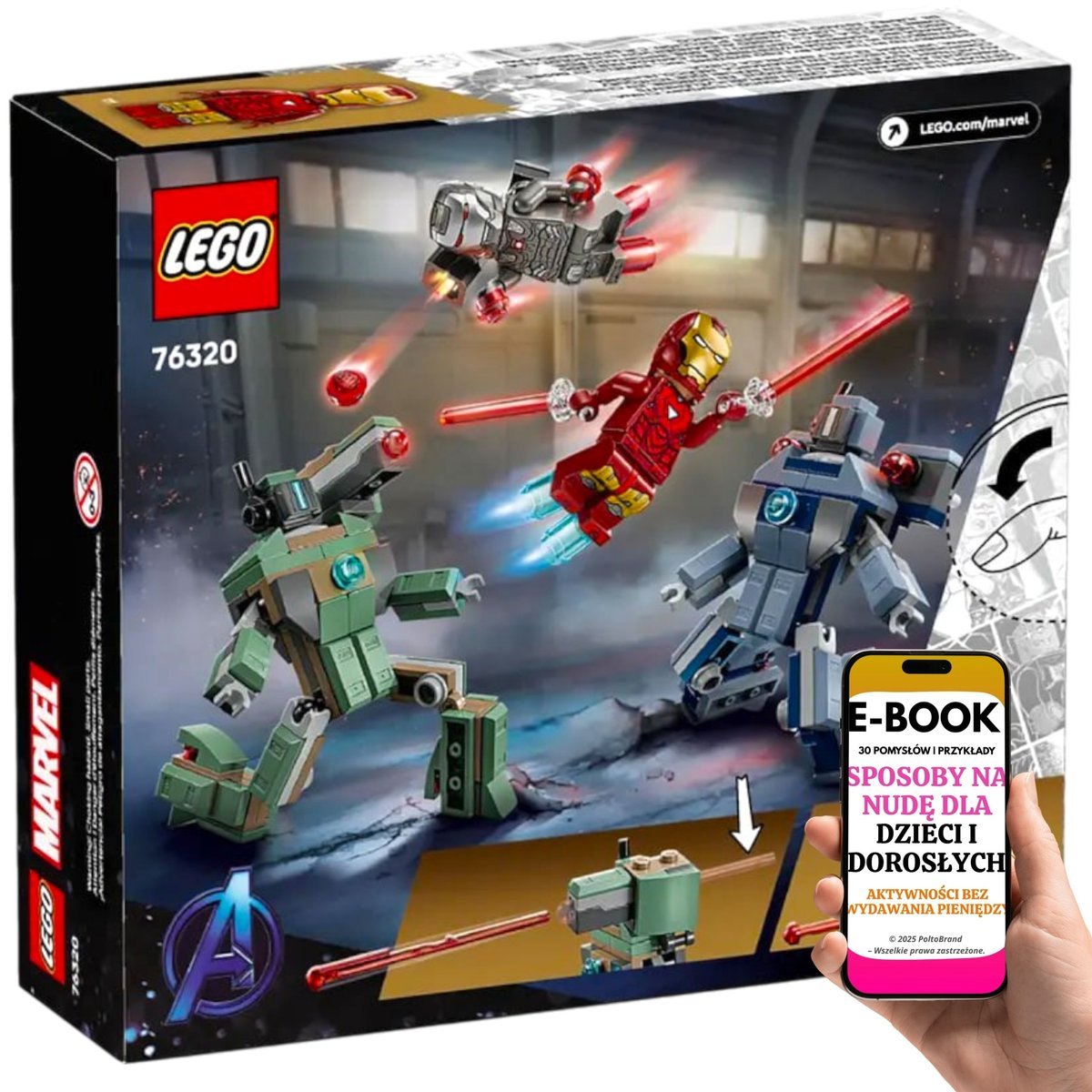 LEGO PREZENT DLA DZIECKA 7+ LEGO Marvel Iron Man i War Machine (76320) Lego Prezent Na Urodziny Święta + EBOOK-3