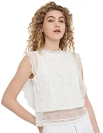 Koszulki i topy damskie - ONLY Koszulka damska z koronką, Cloud Dancer, XL - miniaturka - grafika 1