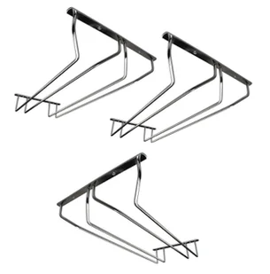 zestaw 3 szyn na kieliszki stojak na kieliszki 34,5x22,2x16,1 cm montowany do ściany 2 rzędy szyn barowych uchwyt na kieliszki do szampana uchwyt na kieliszki do wina montowany do sufitu uchwyt na kieliszki do wina uchwyt na kieliszki do domu, baru, kawiarni - Kieliszki - miniaturka - grafika 1