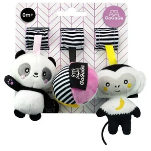 Pluszowe Zawieszki Panda Małpka Piłka Gagagu - Grzechotki dla dzieci - miniaturka - grafika 1